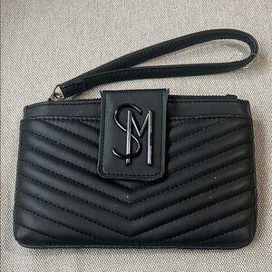 Steve Madden Black Quilted Wristlet